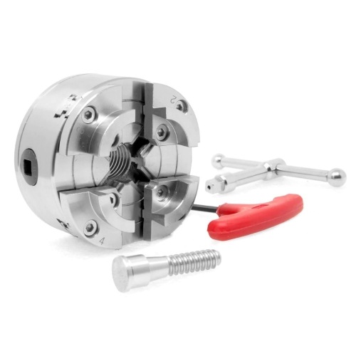 WEN LA4374 3.75-Inch 4-Jaw Self-Centering Lathe Chuck Set with 1-Inch x 8TPI Thread - Lot 142