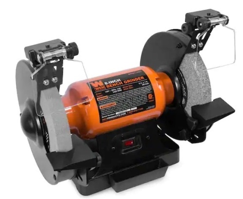8 in. 4.8 Amp Single Speed Bench Grinder with LED Work Lights - Lot 212