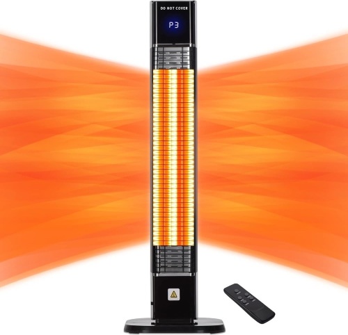 Indoor Outdoor Patio Heater,1500W Electric Infrared Heater,34IN Portable Space Radiant Tower Heater  - Lot 164A