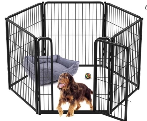 FXW Dog Playpen Designed for Indoor Use, 32" Height for Medium Dogs in Black - Lot 227