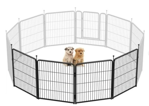 FXW Rollick Dog Playpen Outdoor, 4 Panels 32" Height Dog Fence in Black - Lot 228