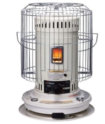 23K KeroHeat Efficient Indoor Outdoor Portable Travel Convection Kerosene Space Heater with Automatic Safety Shut Off, 23,500 BTU, White - Lot 185