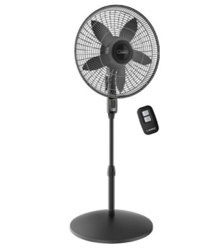 Lasko Oscillating Pedestal Fan, Adjustable Height, Remote Control, 4 Speeds, for Bedroom, Living Room, Home Office and College Dorm Room, 18", Black, S18440, Large  - Lot 186