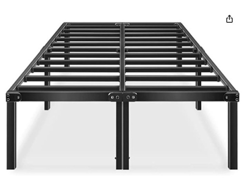 HAAGEEP 18 Inch Full Bed Frame No Box Spring Needed Metal Platform Bedframe with Storage for Kids High Tall Black $99.82 - Lot 661