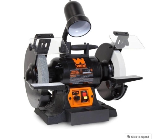 WEN BG4280 5-Amp 8-Inch Variable Speed Bench Grinder with Flexible Work Light - Lot 255