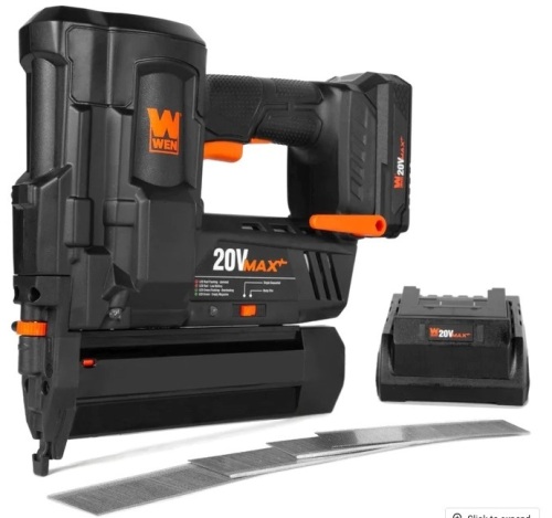 WEN 20512 20V Max Cordless 18-Gauge Brad Nailer with 2.0Ah Battery and Charger - Lot 312