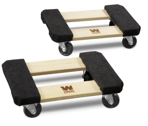 1320 lbs. Capacity 12 in. x 18 in. Hardwood Furniture Moving Dolly, Two Pack  - Lot 319
