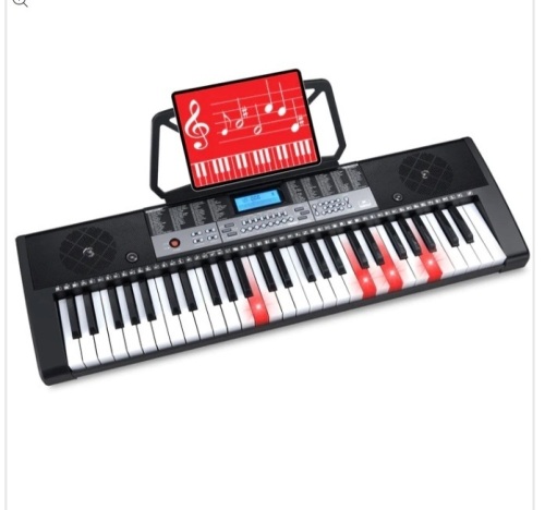 54-Key Beginners Electronic Keyboard Piano Set w/ Lighted Keys, LCD Screen $149.99 - Lot 344b