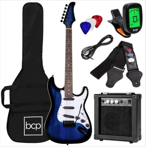 Beginner Electric Guitar Kit w/ Case, 10W Amp, Tremolo Bar - 39in $229.99 - Lot 359B