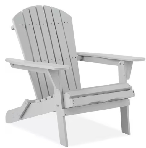 Gray Folding Wood Outdoor Adirondack Chair Set of 1 $74.99 - Lot 360