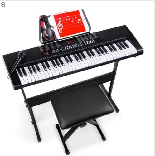 61-Key Beginners Electronic Keyboard Piano Set w/ 3 Modes, Microphone $209.99 - Lot 361