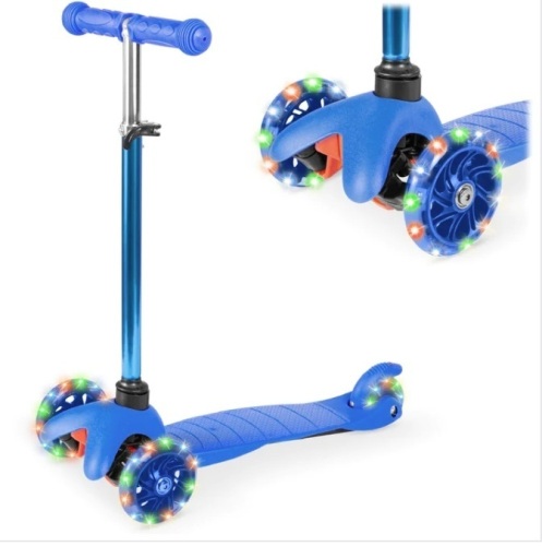 Kids Mini Kick Scooter Toy w/ Colorful Light-Up Wheels, Adjustable T-Bar $69.99 - Lot 368