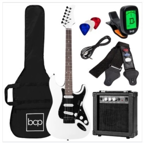 Beginner Electric Guitar Kit w/ Case, 10W Amp, Tremolo Bar - 39in - Lot 266
