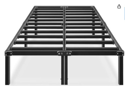 HAAGEEP Metal Platform Bed Frame Full with Storage 14 Inch Heavy Duty Beds Steel Slat Frames Standard Size, AF - Lot 271