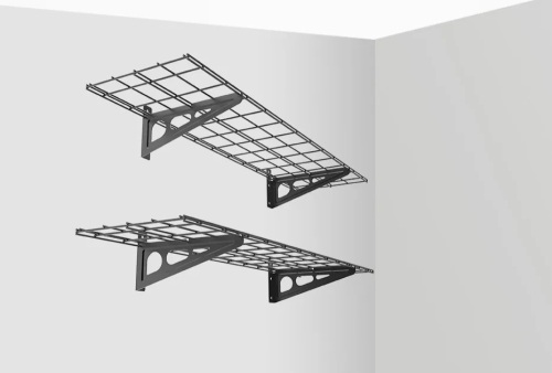 1x6ft Wall shelf 1-pack with Hook Set (Black) - Lot 1208
