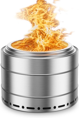 SURESTOVE Smokeless Fire Pit Outdoor Wood Burning Portable Firepit Stainless Steel for Backyard Patio Garden Picnic Camping Bonfire(19 Inch) - Lot 1209