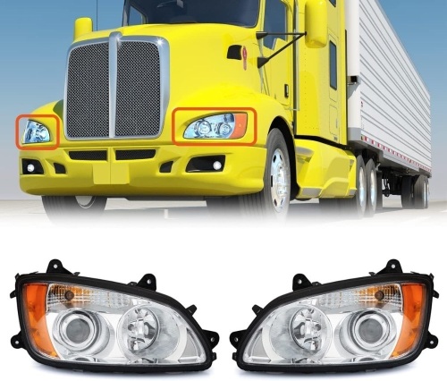 For Kenworth T660 Headlights Assembly Passenger & Driver Side, Headlights For Kenworth T660 T470 T440 T700 Truck (A Pair) - Lot 1213