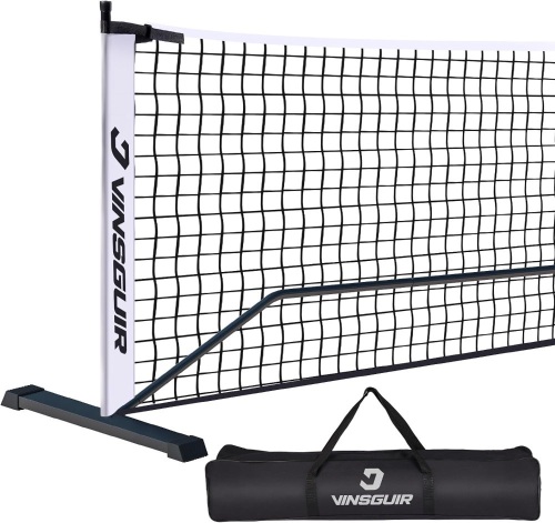 VINSGUIR Portable Pickleball Net, Pickleball Nets Designed for All Weather Conditions with Steady Metal Frame and Strong PE Net, Regulation Size Net with Carrying Bag - Lot 1226
