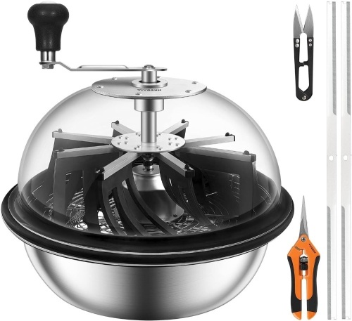 VIVOSUN 16 inch Bud Leaf Bowl Trimmer- Clear Visibility Dome, Sharp Stainless Steel Blades for Spin Cut & Solid Metal Gear Box, Hand Pruner Included (Upgraded Version) - Lot 1239