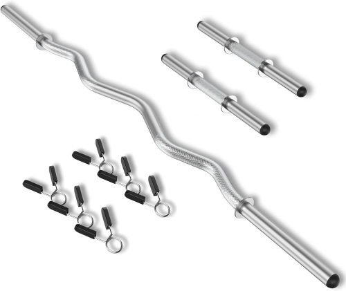 YCCHENG Hollow Curl Bar EZ Bars Kit Barbell and Dumbbell Handles for Weightlifting and Powerlifting Strength Training Bars - Lot 1313