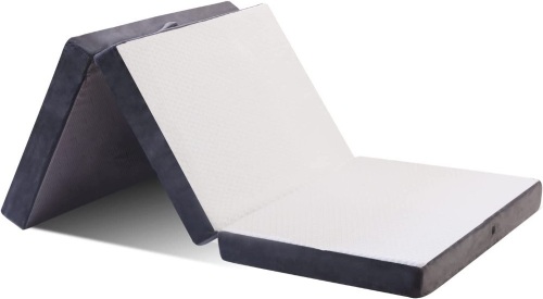 Folding Mattress - Memory Foam Tri-Folding Mattress, Portable Floor Mattress with Soft Bamboo Cover for Guests Children and Adults, Foldable Bed Mattress for Back Pain Relief, Single/Cot 25"x75"x4" - Lot 1325