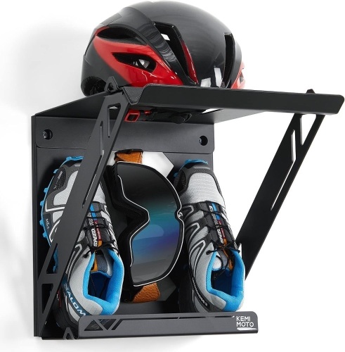 KEMIMOTO Bike Wall Mount, Heavy-Duty Wall Mount for Hanging Mountain/Road/Fat Tire Bikes Up to 100lbs, Indoor Bike Storage Rack for Garage or Home with Shoes & Glasses Holder - Lot 1294