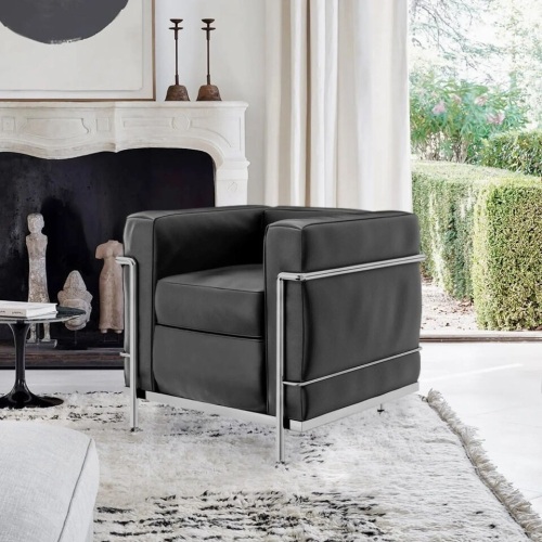 Armchair Luxury Leather Sofa For Living Room Chair Bedroom Salon Chair - Lot 1490