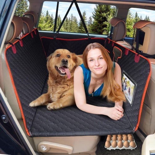 SerPro Back Seat Extender for Dogs,Hard Bottom Dog Car Seat Cover,Waterproof Dog Bed Hammock for Car Travel Camping,Pet Dog Bed Mattress Backseat Protector for Dogs Most Cars Suvs - Lot 1390