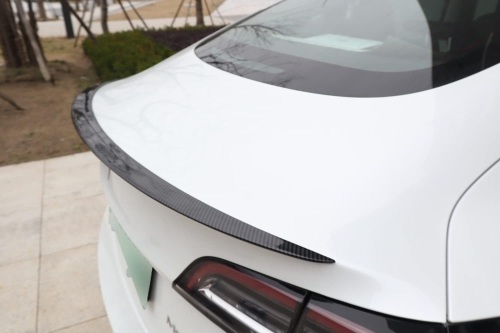 Vacallity Tesla Model 3 Spoiler Carbon Fiber Patterned, Trunk Tail Rear Spoiler for 2023 Tesla Model 3 Accessories 2023 2019 2020 2021 2022 - Lot 1396
