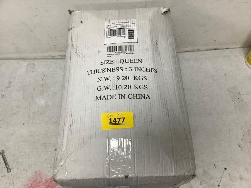 Queen 3in Mattress Topper - Lot 1477