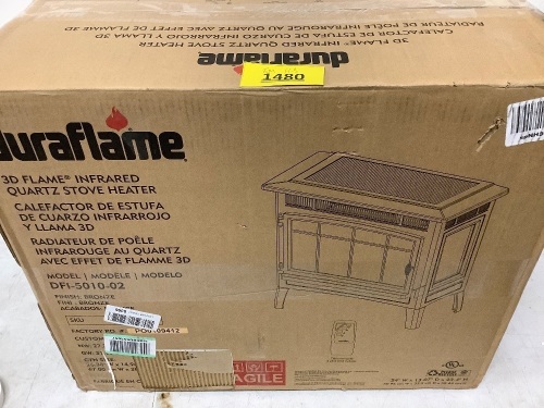 Duraflame 3d Flame Infared Quartz Stove Heater - Lot 1480