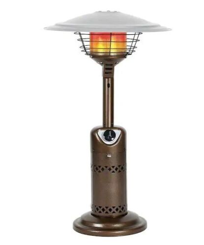 HeatMaxx Portable Patio Heater, Outdoor Propane Table Top Heater, Bronze  - Lot 83