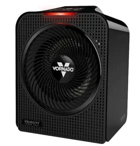 Vornado Forced Air Velocity 5 Whole Room 1500-Watt 5118 BTU Electric Space Fan Electric Heater Furnace, Black - Lot 234