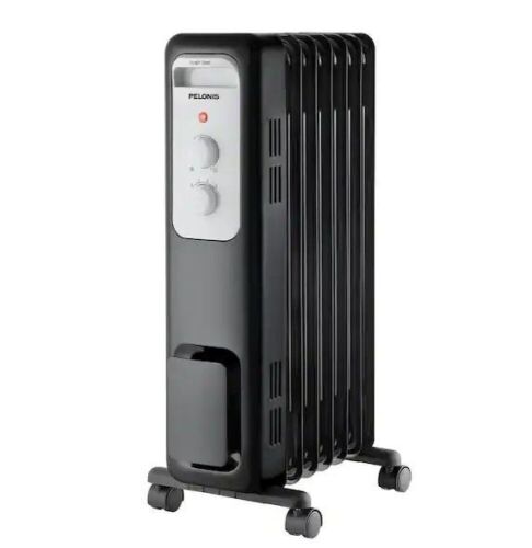 Pelonis 1,500-Watt Oil-Filled Radiant Electric Space Heater with Thermostat  - Lot 301