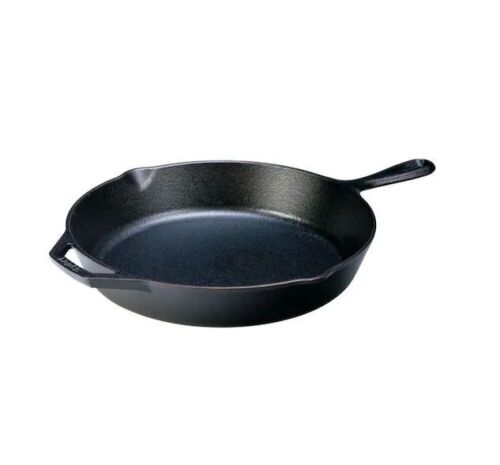 Lodge 12 in. Cast Iron Skillet in Black with Pour Spout - Lot 368