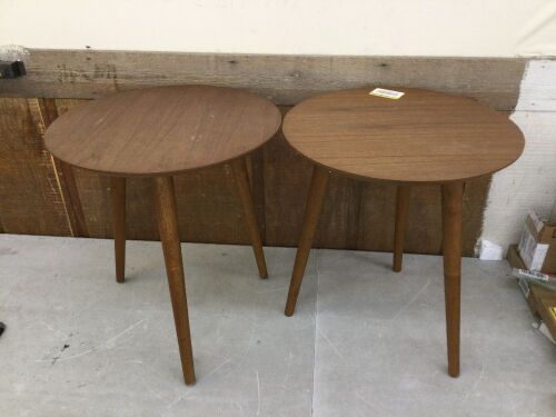 Lot of (2) Noble House Evie Natural Walnut End Table - Scratches & Scuffs  - Lot 434