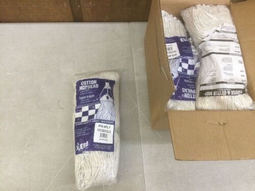 Case of (6) Elite #16 Cut End 4-Ply Cotton Mop Head  - Lot 485