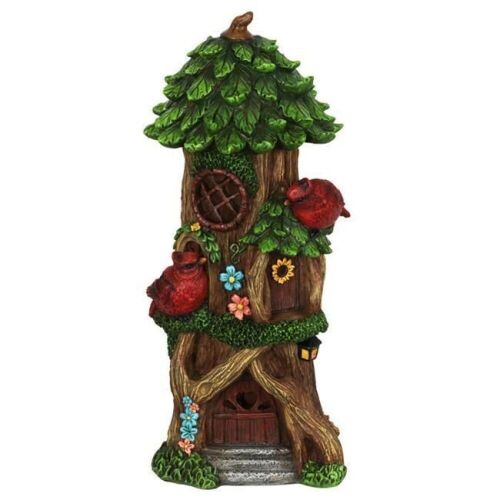 14 in. Resin Fairy House Garden Statue Solar Powered  - Lot 762