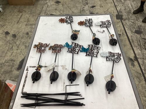 Lot of (8) LED Solar Garden Decorations  - Lot 726