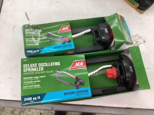 Lot of (2) Plastic Sled Base Oscillating Sprinkler 3400 Sq. Ft. - Lot 607