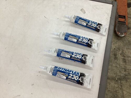 Lot of (4) DAP Dynaflex 230 White Premium Latex Sealant 5.5 oz - Lot 509
