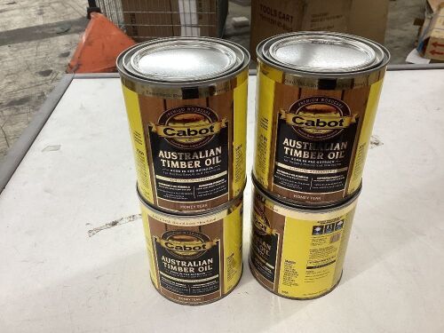 Lot of (4) Cabot Australian Timber Oil, Honey Teak, 1 Gal  - Lot 689