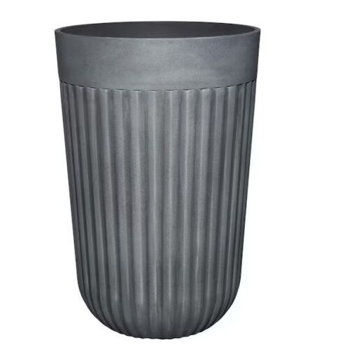 Arlington Fluted 15 in. x 22.5 in. Shadow Slate Resin Self-Watering Planter  - Lot 722