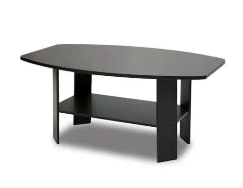 Simple 36 in. Espresso Medium Rectangle Wood Coffee Table with Shelf  - Lot 738