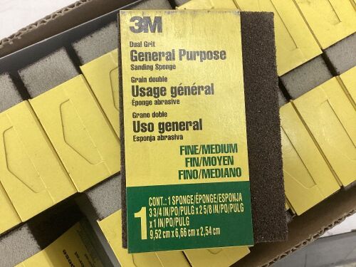 Case of (24) 3M Dual Grit General Purpose Sanding Sponge, Fine/Medium  - Lot 367