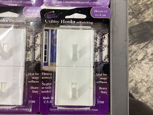 Lot of (48) Magic Mounts Self-Sticking Utility Hooks, 2 Pack  - Lot 629