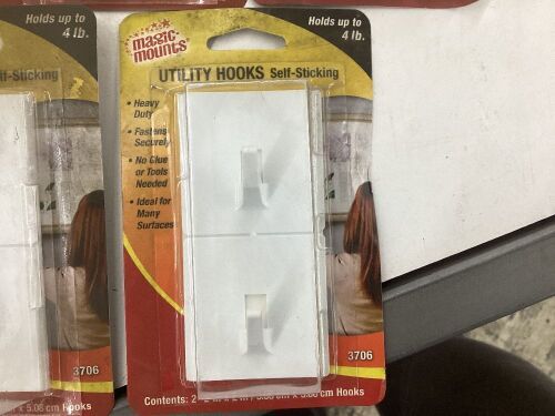 Lot of (31) Magic Mounts Self-Sticking Utility Hooks, 2 Pack  - Lot 639