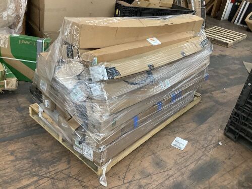 Pallet of Return Items, 25+ Pieces Including Extension Poles, Barn Door Hardware, Drive Shaft & Umbrellas  - Lot 273