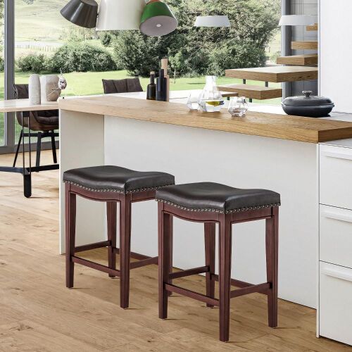 26" Modern Upholstered Counter Stools, Set of 2 - Lot 350