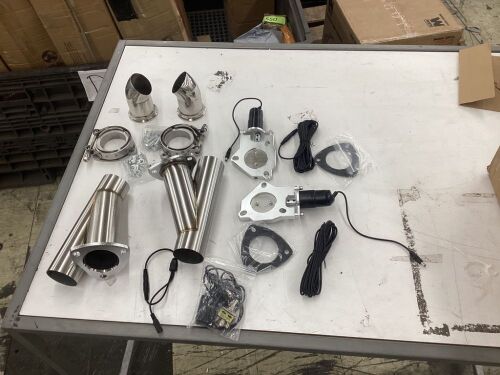 Universal 2.5" Exhaust Cutout Stainless Steel Y Headers with Manual Switch Kit   - Lot 169